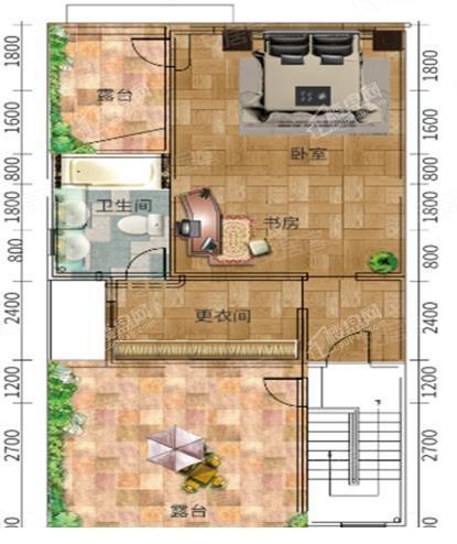 7户型四拼端户， 联排别墅， 建筑面积约274.37平米