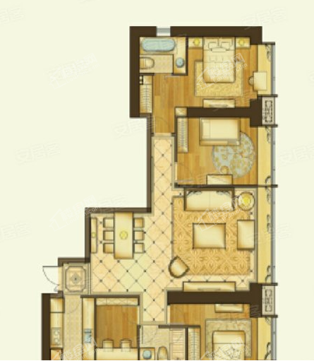 R3栋C4户型， 3室2厅2卫0厨， 建筑面积约145.18平米