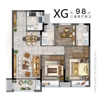 G3户型98㎡三室两厅两卫