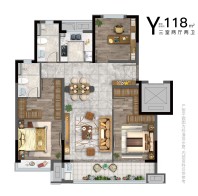 Y2户型118㎡三室两厅两卫