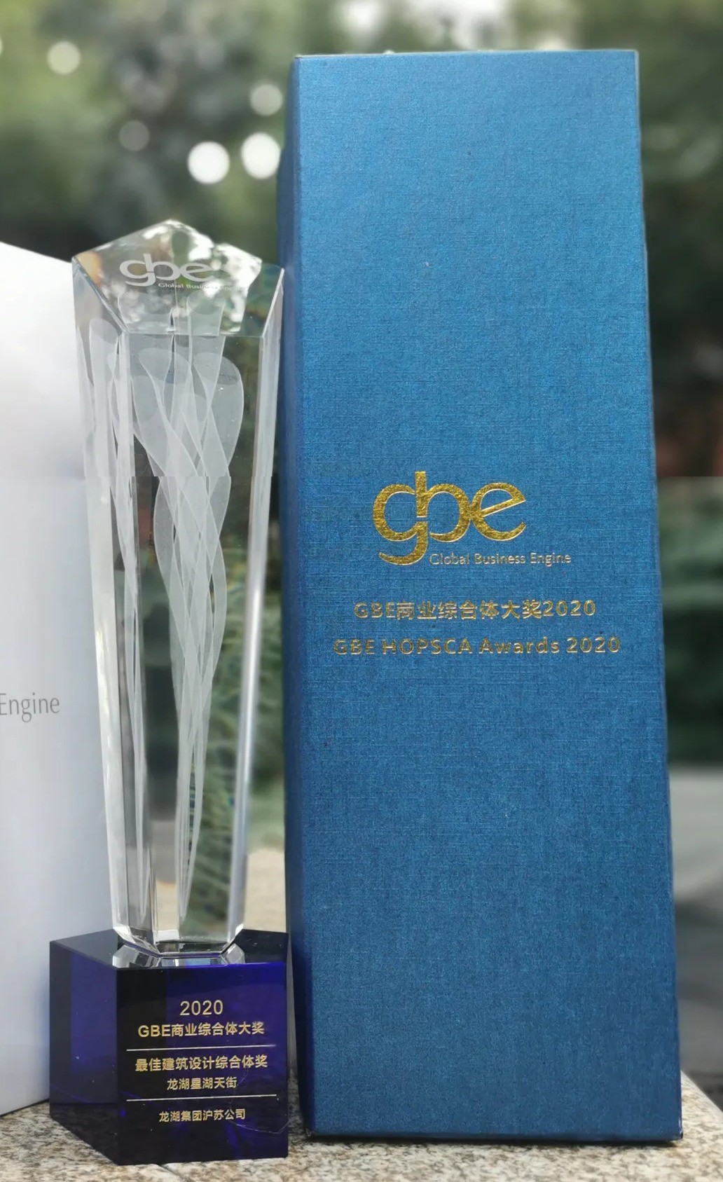 星湖天街 获得 最佳建筑设计-商业综合体 奖杯