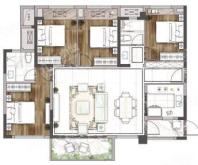 2#B2户型， 4室2厅2卫1厨， 建筑面积约130.00平米