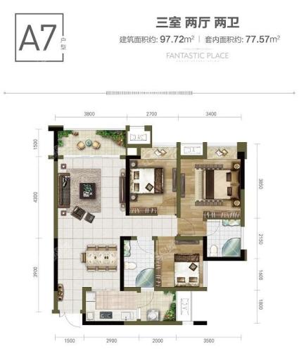 天泰钢城印象A7户型