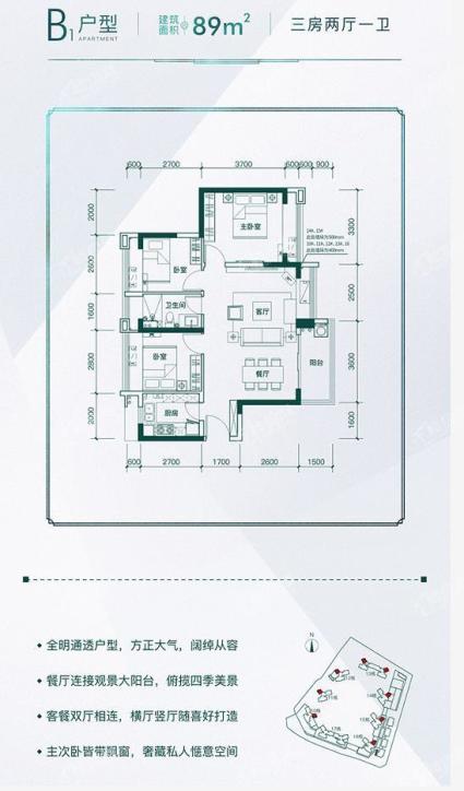 中洲河谷B1户型