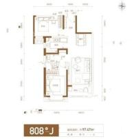 J户型97平米2室2厅1卫