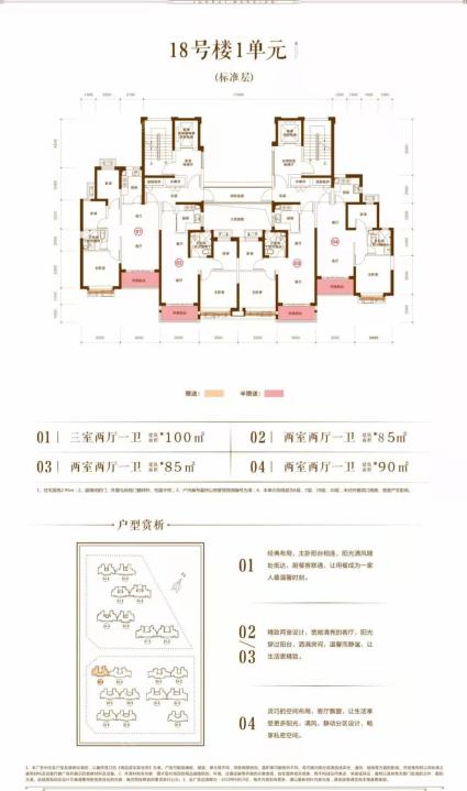 18号楼1单元户型分布图