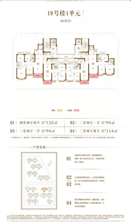 19号楼1单元户型分布图