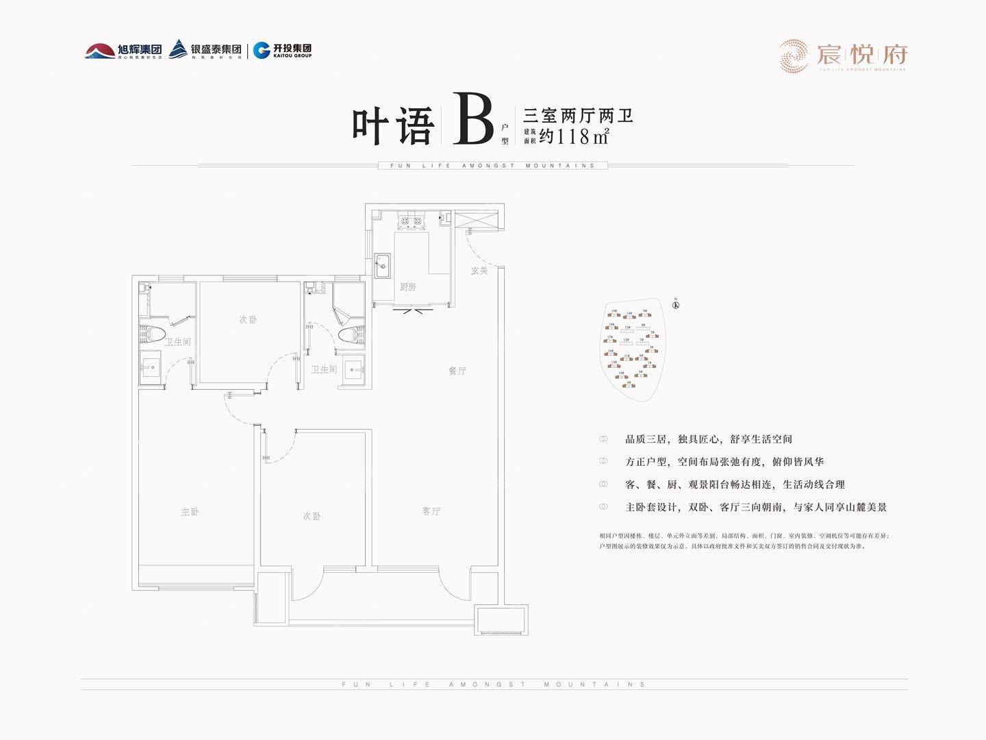 青岛宸悦府3居室户型_图片大全-青岛楼盘网