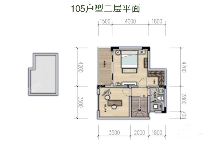 105㎡双拼别墅户型3室2厅2卫