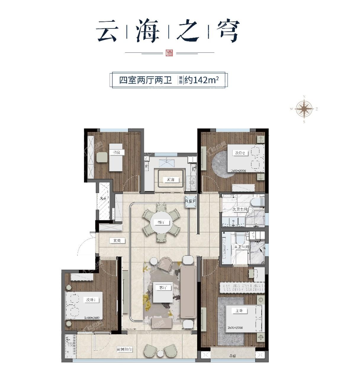 青岛灵山湾·龙玺5室3厅3卫户型图-青岛楼盘网