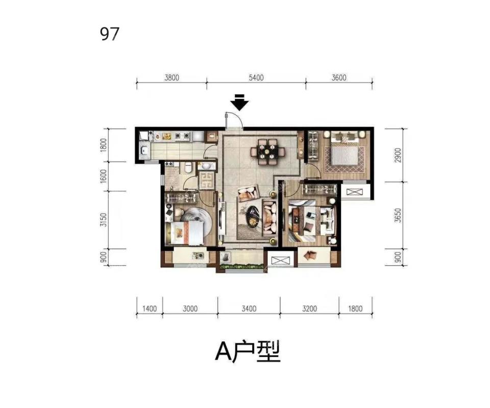 3室2厅2卫97平