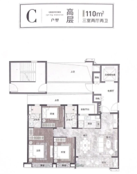 C户型110平三室两厅两卫