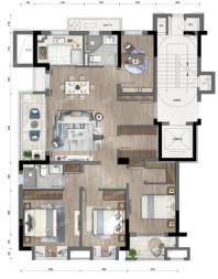 Y5户型建筑面积约138㎡ 4+1房2厅2卫