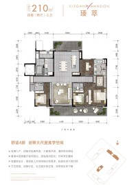 万科瑧山悦2/4#楼210平户型