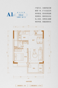 溪山院墅（A1）55㎡户型图