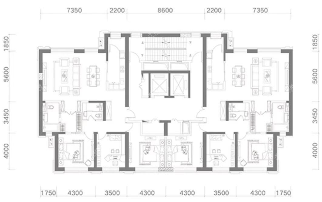 E户型建面197平米