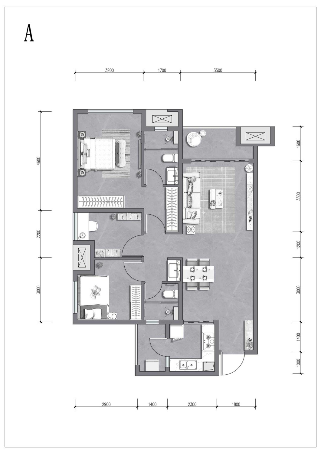 重庆保利阅江台4室2厅2卫户型图-重庆楼盘网