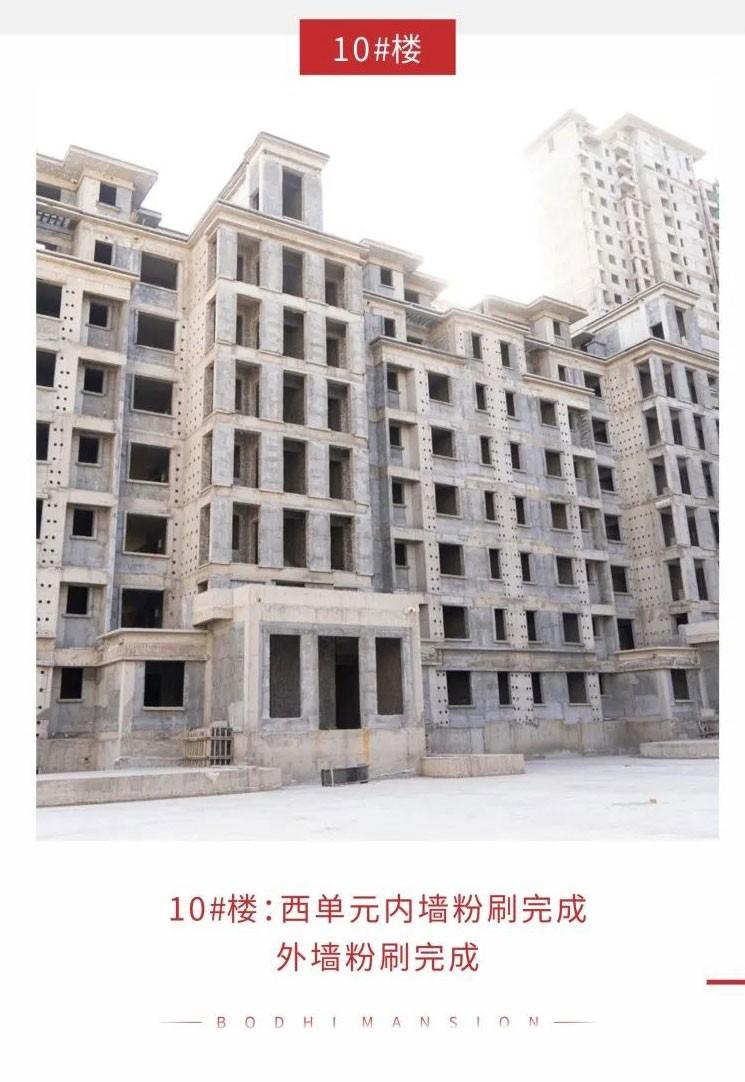 10#楼：西单元内墙和外墙粉刷完成