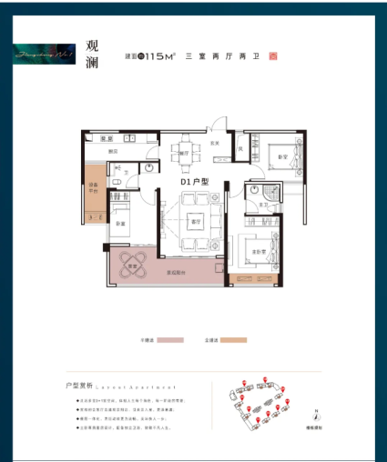 德智江声壹号115㎡户型图