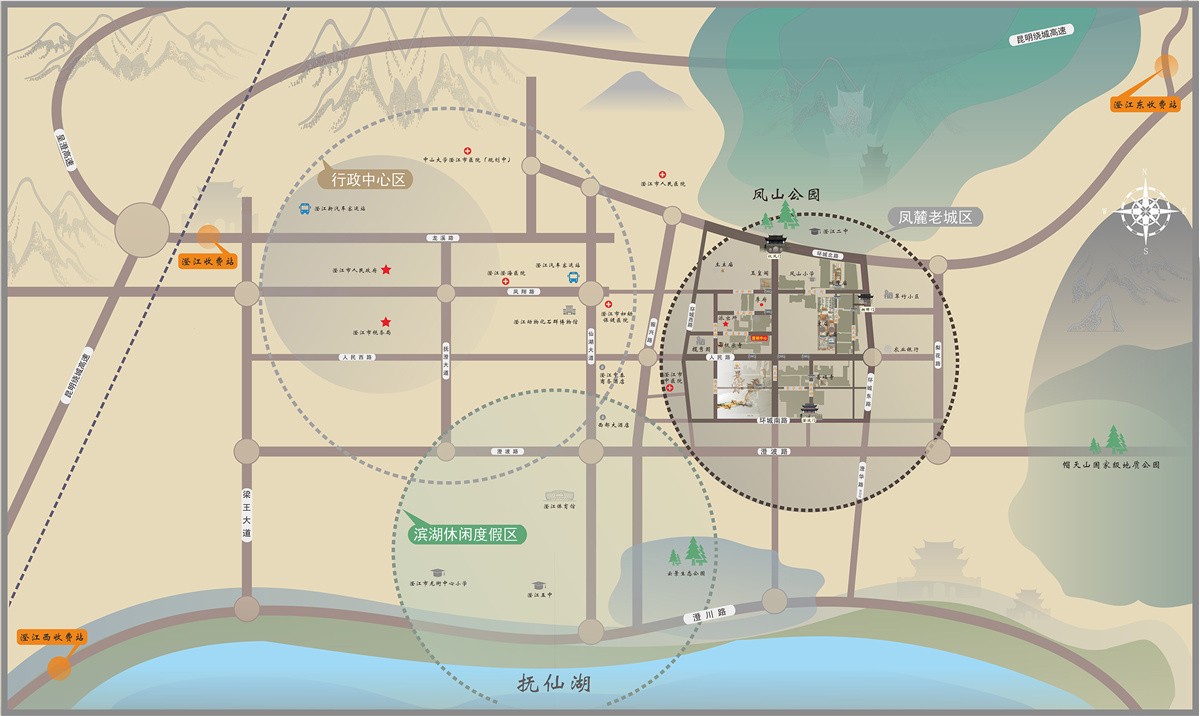 澄江凤麓古城区位图