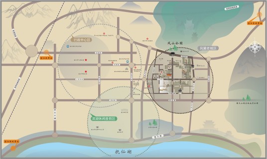 凤麓古城位置图
