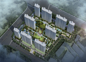 远辰蓝庭景园位于平湖独山港，由9幢高品质住宅组成，总高23至27层