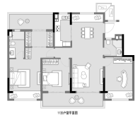 东原月印万川 叠加户型 - D，112平米，3室2厅2卫