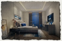 旺金商务广场 128平米公寓 卧室装修效果图
