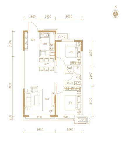 慧谷雅居-84.74㎡-两室两厅一卫