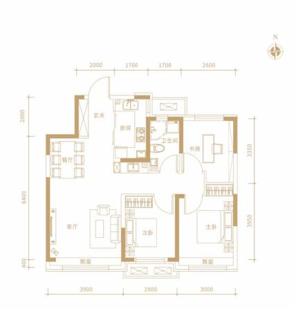 慧谷雅居-94.41㎡-三室两厅一卫