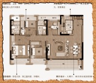 碧桂园东方云著 120平米户型图 4室2厅2卫