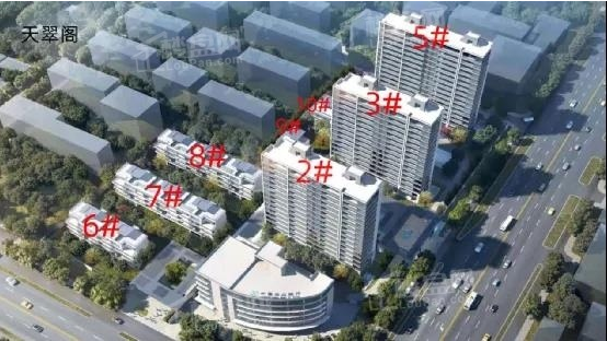 天翠阁总建筑面积62747.13㎡，容积率1.8，绿化率35%，总户数220！