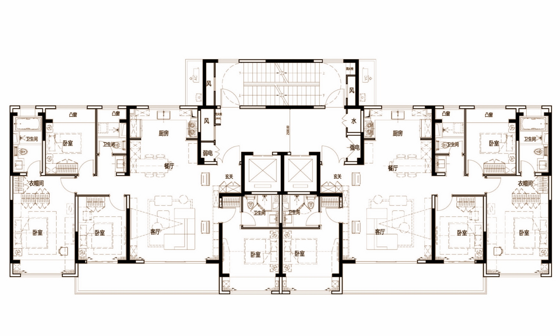 苏地2021-WG-22号地块项目 住宅#34标准层户型设计