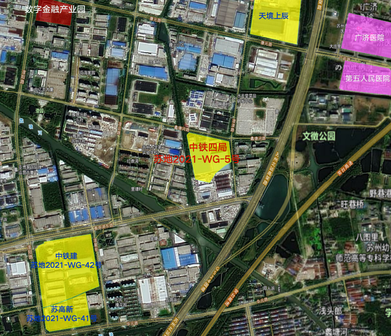 中铁四局苏地2021-WG-5号地块 位置参考示意图