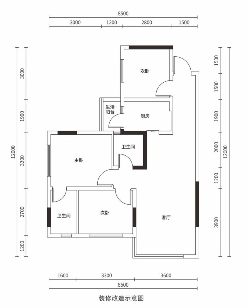 D4 3室2厅2卫 82.14㎡