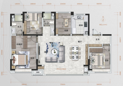 万科都会未来城-145m²-四室两厅两卫