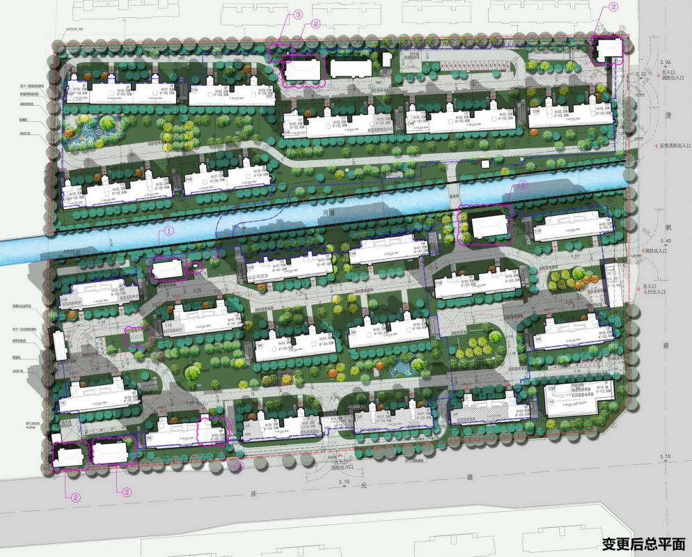 2021年12月14日规划方案变更后 锦绣雅著花苑总平面图