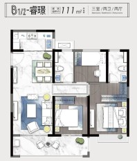 睿创新筑B1\2-睿璟111㎡户型