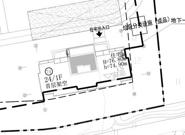 苏地2021-WG-24号地块A区住宅项目 #7幢：24层高76.8米，首层架空