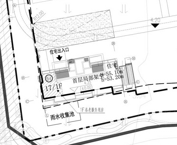 苏地2021-WG-24号地块A区住宅项目 #8幢：17层高55.1米，首层局部架空，1层配建养老服务用房