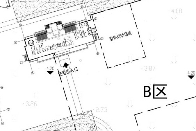 苏地2021-WG-24号地块B区住宅项目 #21幢：17层高54.65米，首层右边户架空