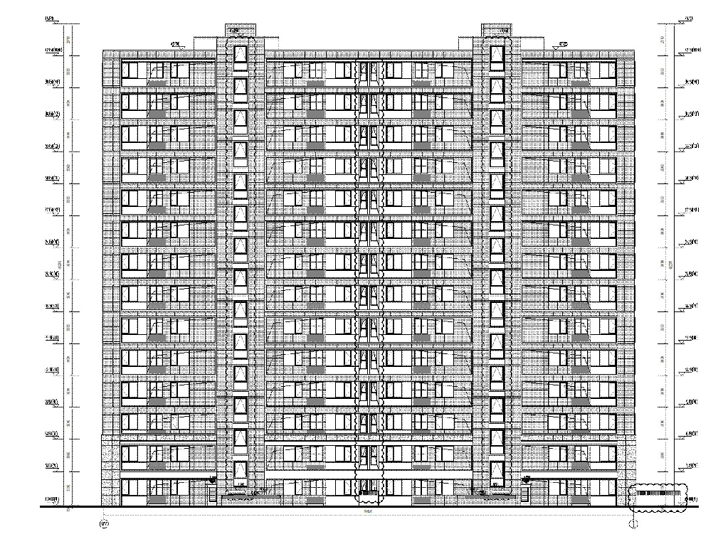 苏地2021-WG-46号地块 #15幢住宅 南立面设计图