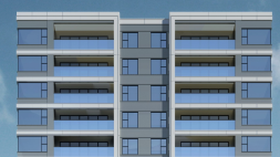 苏地2021-WG-78号地块住宅项目 #4幢小高层住宅楼外立面效果图局部细节展示5