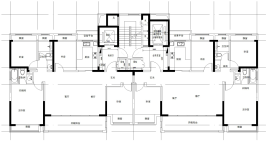 苏地2021-WG-78号地块住宅部分#4幢楼标准层户型设计平面图