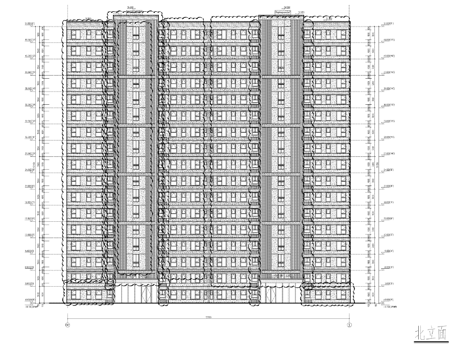 苏地2021-WG-78号地块A区住宅 #9幢楼住宅 北侧外立面图