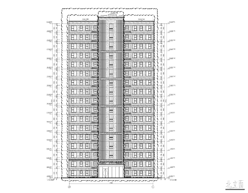 苏地2021-WG-78号地块A区住宅 #14幢楼住宅 北侧外立面图