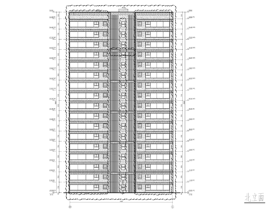 苏地2021-WG-78号地块A区住宅 #24幢楼住宅 北侧外立面图
