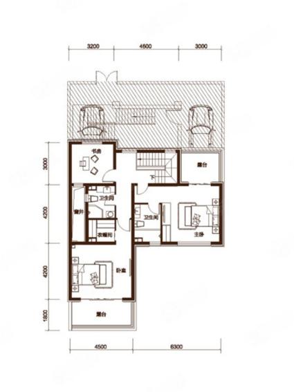 叠院B户型，建面约155㎡