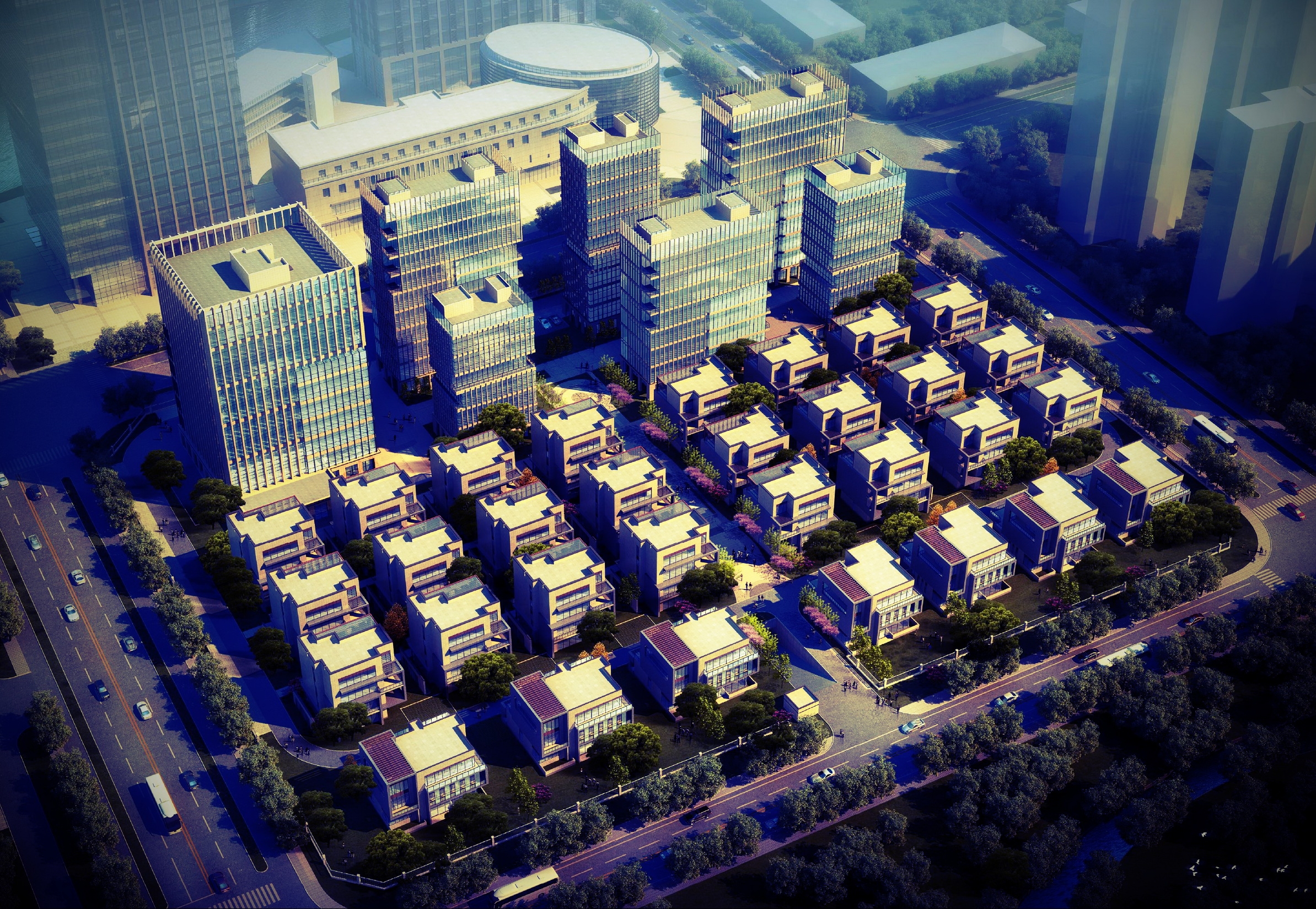 苏地2013-G-116地块项目（名瑾商务中心）鸟瞰效果图