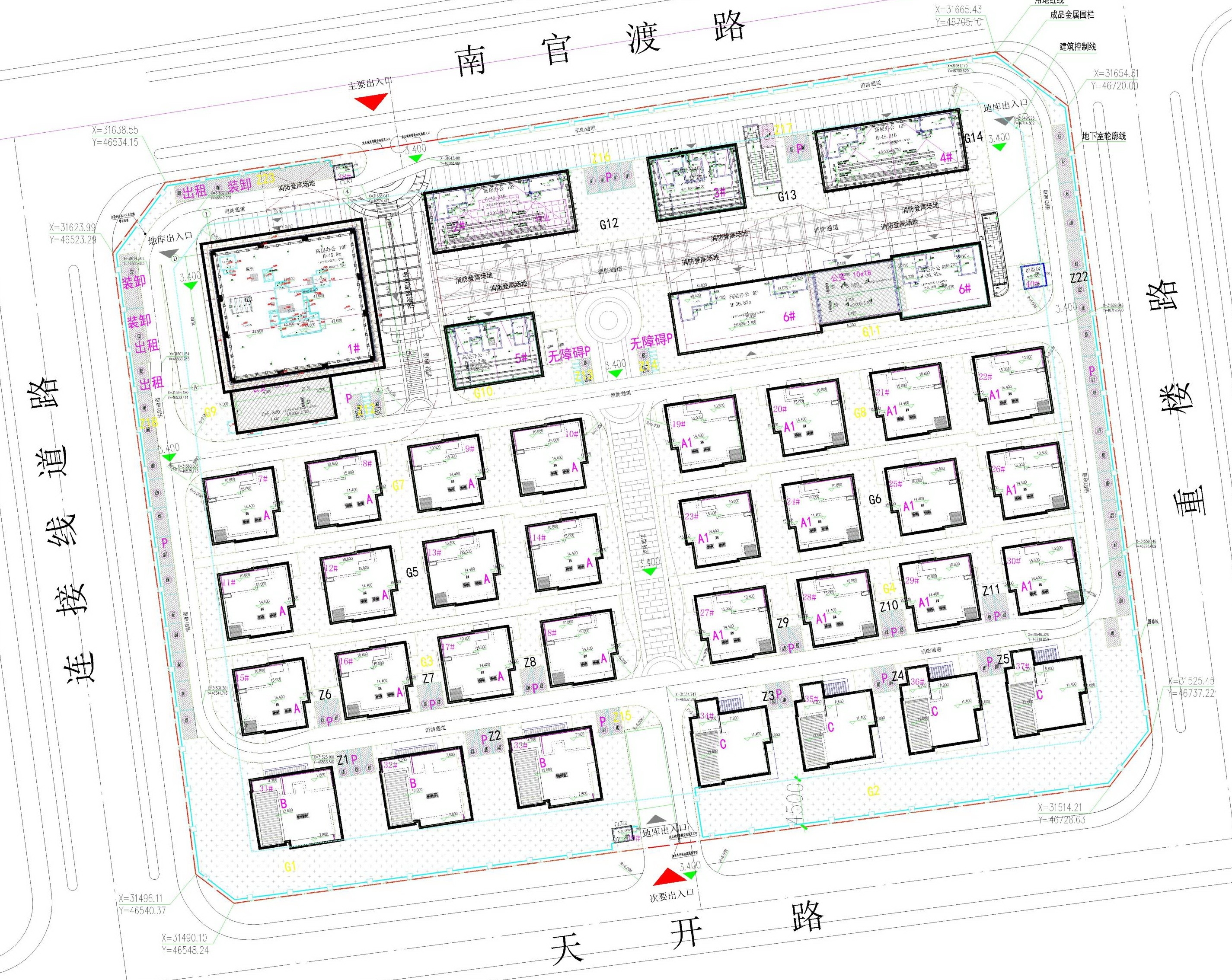 苏地2013-G-116地块项目（名瑾商务中心）总平面图